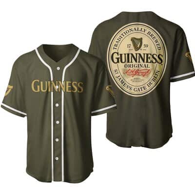 Army Green Guinness Baseball Jersey Gift For Beer Lovers