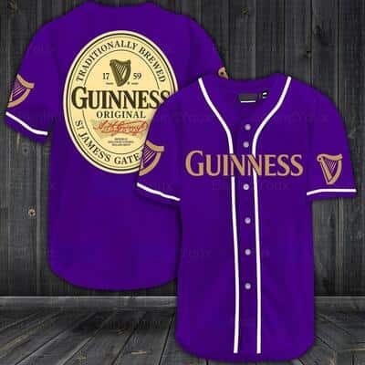 Purple Guinness Beer Baseball Jersey Gift For Sport Dad