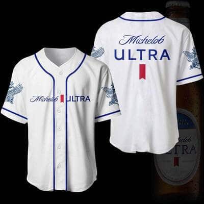 White Michelob ULTRA Baseball Jersey Gift For Beer Drinkers