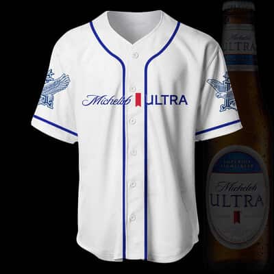 White Michelob ULTRA Baseball Jersey Gift For Beer Drinkers