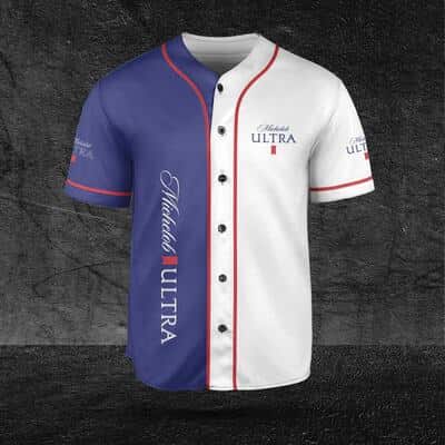White And Blue Split Michelob ULTRA Baseball Jersey Gift For Sport Dad