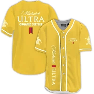 Yellow Michelob ULTRA Organic Seltzer Baseball Jersey Beer Lovers Gift