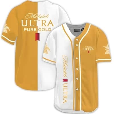 Multicolor Pure Gold Michelob ULTRA Beer Baseball Jersey