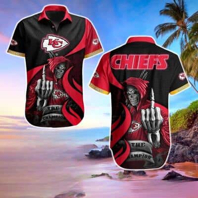 Aloha NFL Kansas City Chiefs Hawaiian Shirt Horror Skull
