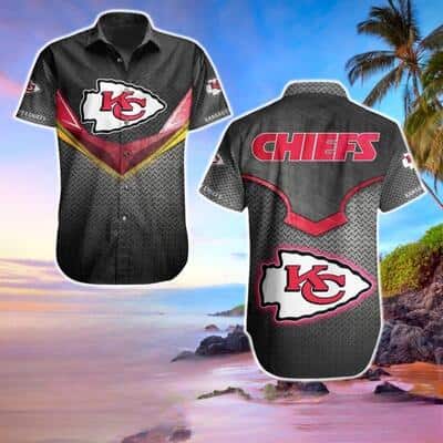 Black Aloha NFL Kansas City Chiefs Hawaiian Shirt Football Gift For Boyfriend