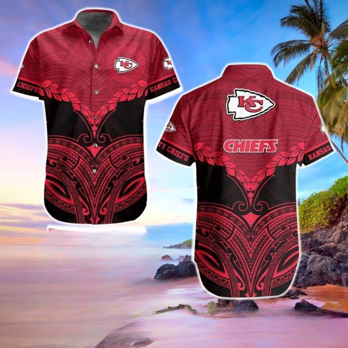 Kansas City Chiefs Hawaiian Shirt Tropical Pattern Beach Gift For Dad