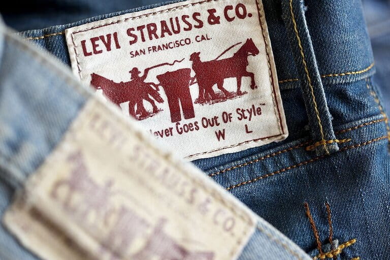 blue jeans of brand Levi's