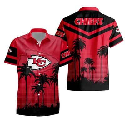 Vintage NFL Kansas City Chiefs Hawaiian Shirt Palm Tree Pattern