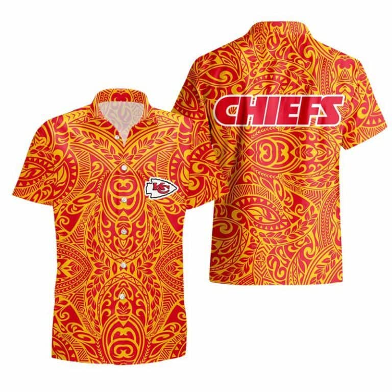 NFL Kansas City Chiefs Hawaiian Shirt Tribal Pattern Beach Lovers Gift