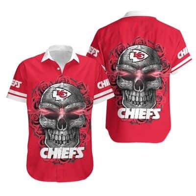 Horror Skull Rose NFL Kansas City Chiefs Hawaiian Shirt