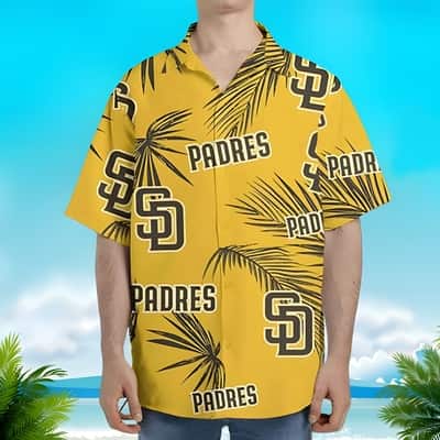 Yellow Aloha MLB San Diego Padres Hawaiian Shirt Palm Leaves Pattern