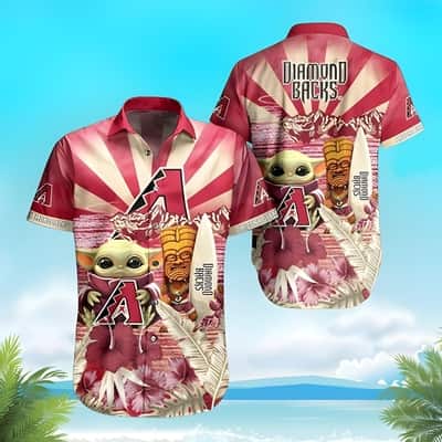 Baby Yoda Loves MLB Arizona Diamondbacks Hawaiian Shirt Best Beach Gift