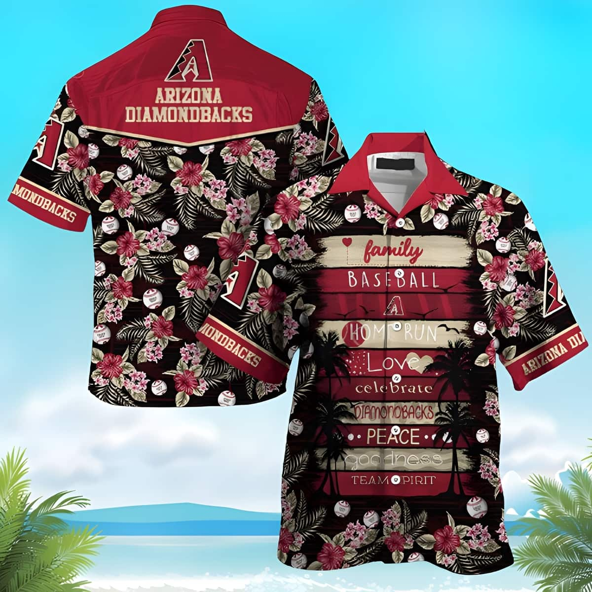 Mlb Arizona Diamondbacks Red Gold Baby Yoda Trendy Hawaiian Shirt