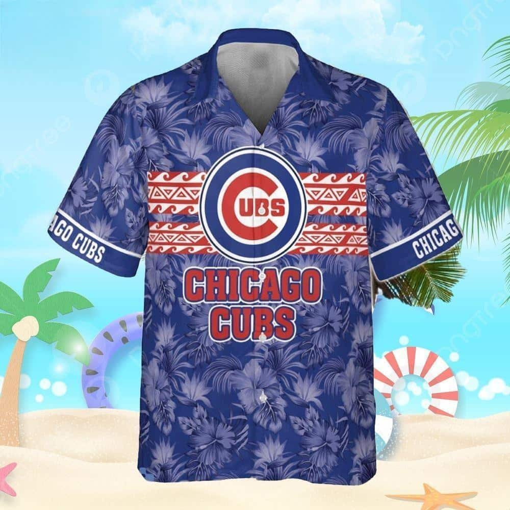 Chicago Cubs Baseball Floral Aloha Hawaiian Shirt Summer Vacation