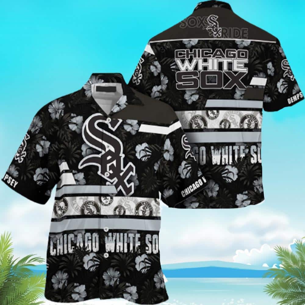 MLB Chicago White Sox Hawaiian Shirt Dark Tropical Plant Beach Lovers Gift