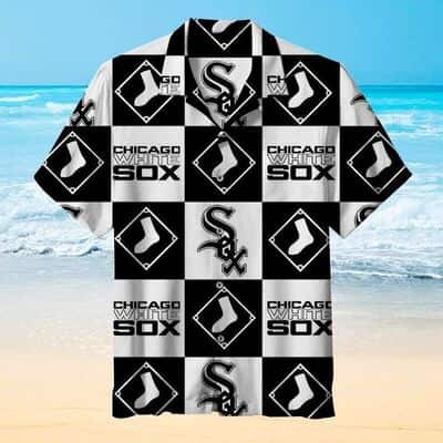 Retro MLB Chicago White Sox Hawaiian Shirt Black White Gray Gift For Baseball Players