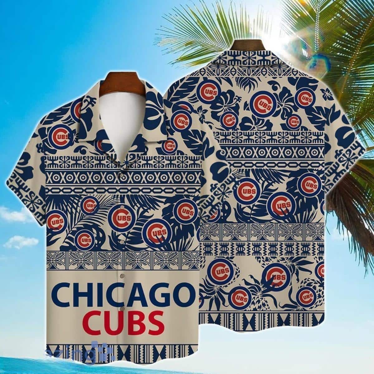 Vintage MLB Chicago Cubs Hawaiian Shirt Tropical Aloha Gift For Beach Trip