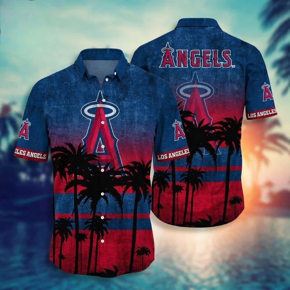 MLB Los Angeles Angels Hawaiian Shirt Aloha Sunset Scenery Beach Lovers Gift
