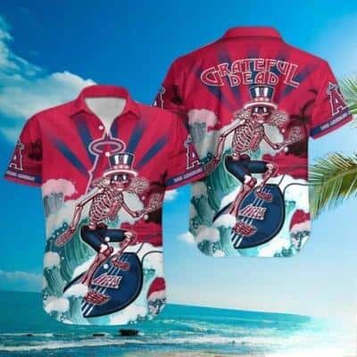 MLB Los Angeles Angels Hawaiian Shirt Surfing Grateful Dead Funny Summer Gift