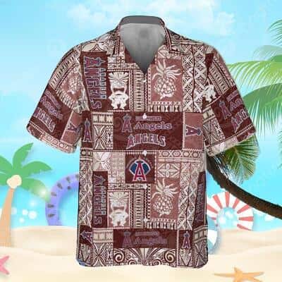 MLB Los Angeles Angels Hawaiian Shirt Vintage Aloha Symbol Beach Lovers Gift