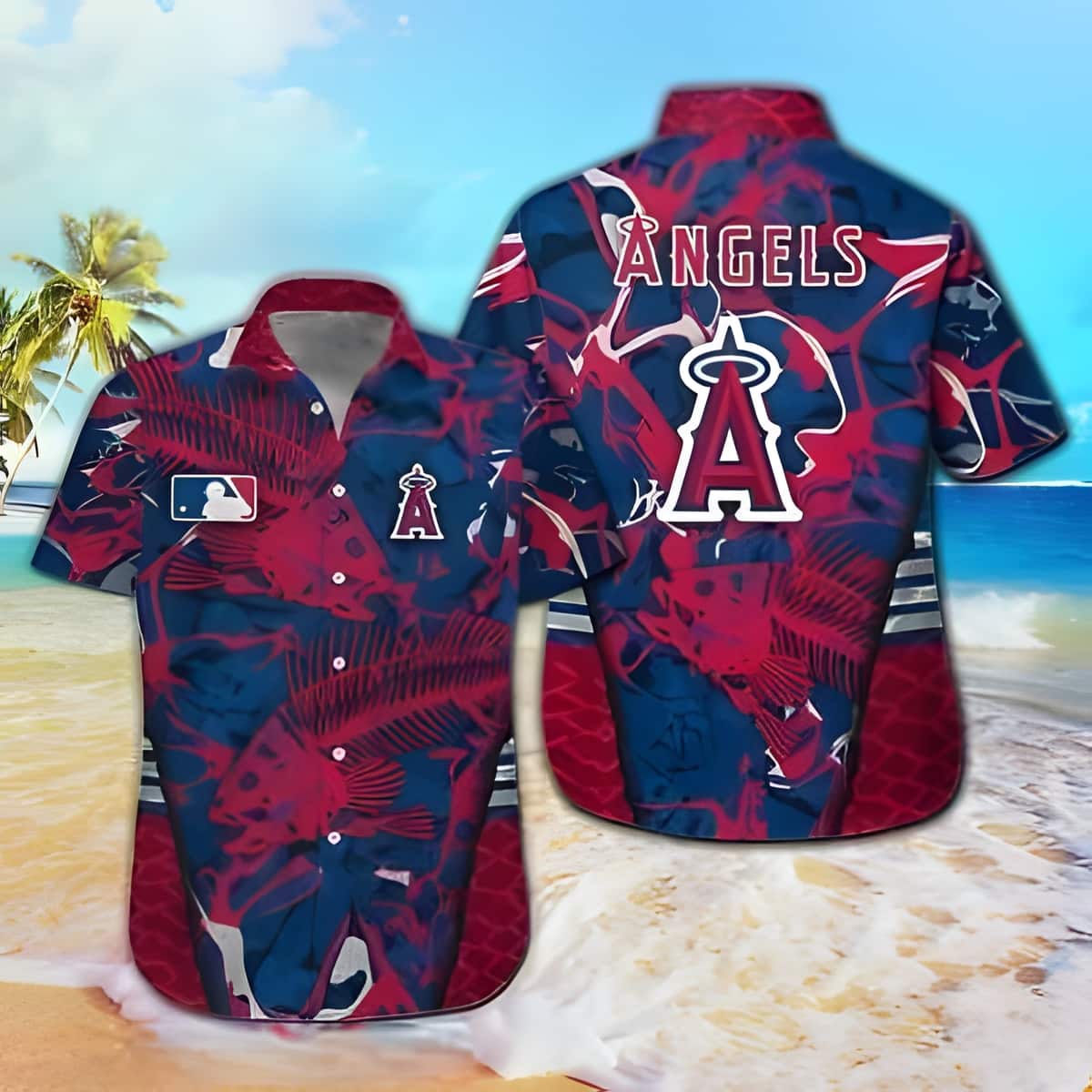 MLB Los Angeles Angels Hawaiian Shirt Tropical Template Gift For Baseball Players
