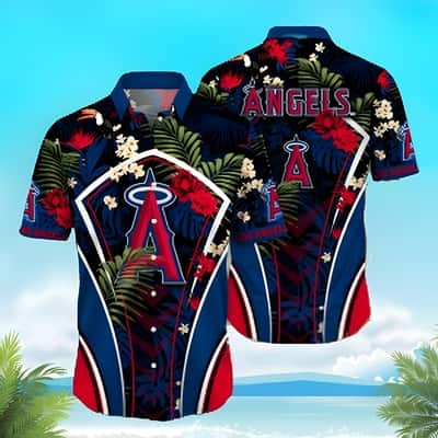 MLB Los Angeles Angels Hawaiian Shirt Tropical Variety Flora Beach Lovers Gift
