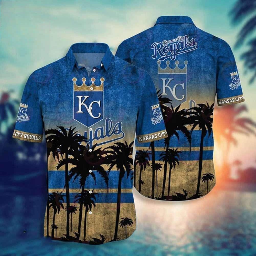 MLB Kansas City Royals Hawaiian Shirt Vintage Aloha Scenery Best Gift For Baseball Fans