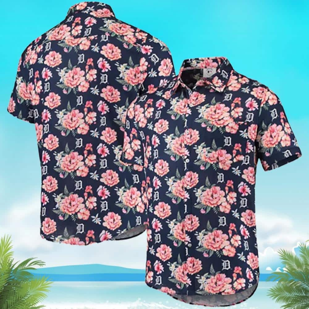 MLB Detroit Tigers Hawaiian Shirt Attractive Aloha Flowers Summer Beach Lovers Gift