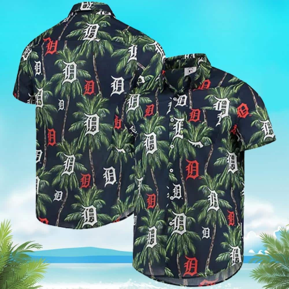 Vintage MLB Detroit Tigers Hawaiian Shirt Aloha Palm Trees Summer Gift For Beach Trip