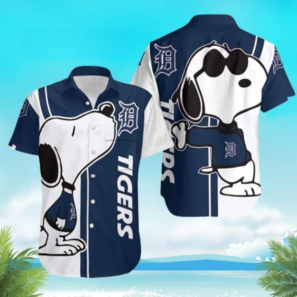 Funny MLB Detroit Tigers Hawaiian Shirt Cool Snoopy Posing Summer Vacation Gift For Baseball Spirit