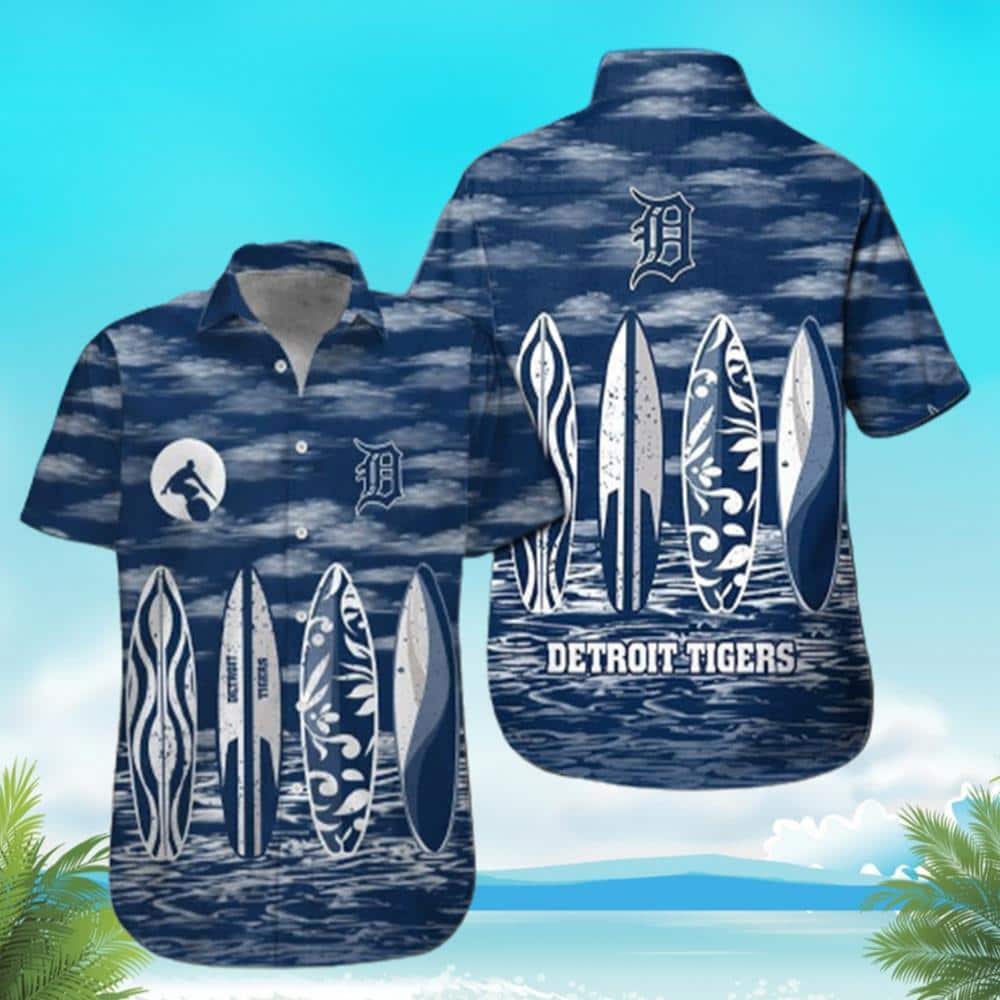 MLB Detroit Tigers Hawaiian Shirt Simple Surfboard Summer Beach Gift For Baseball Fans