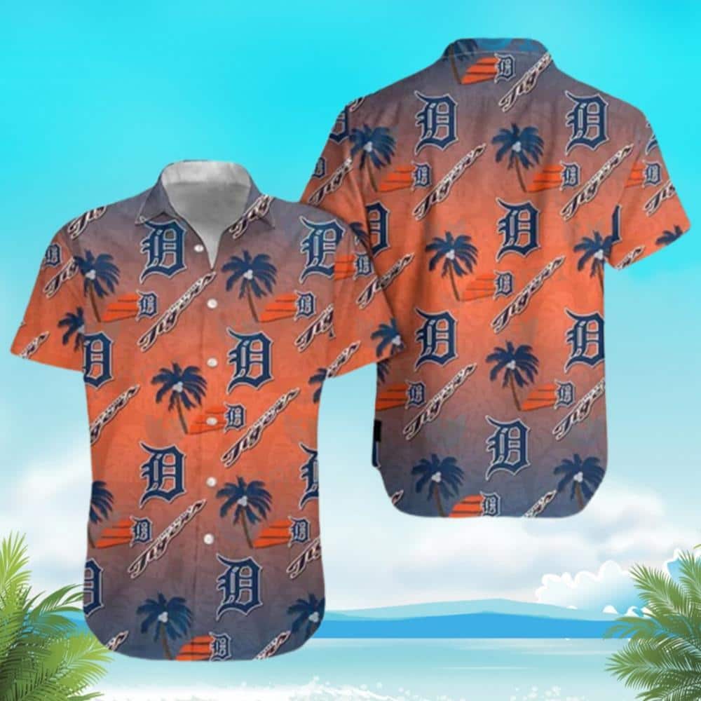 MLB Detroit Tigers Hawaiian Shirt Tropical Palm Trees Baseball Gift For Friends