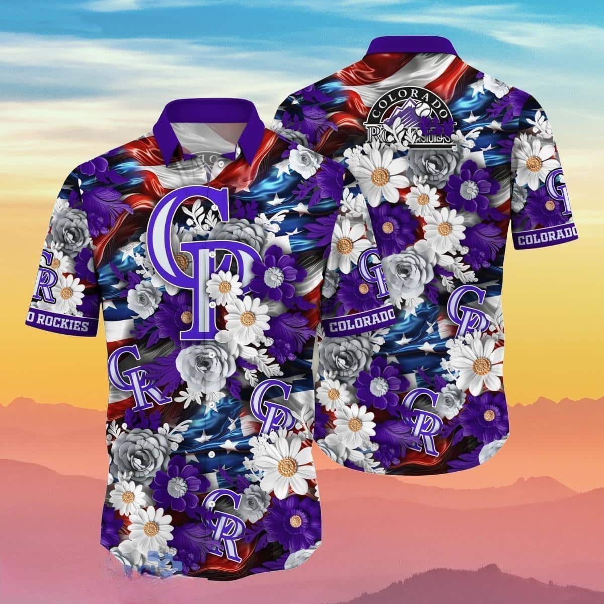 Aloha MLB Colorado Rockies Hawaiian Shirt White Flowers Summer Gift For Friend