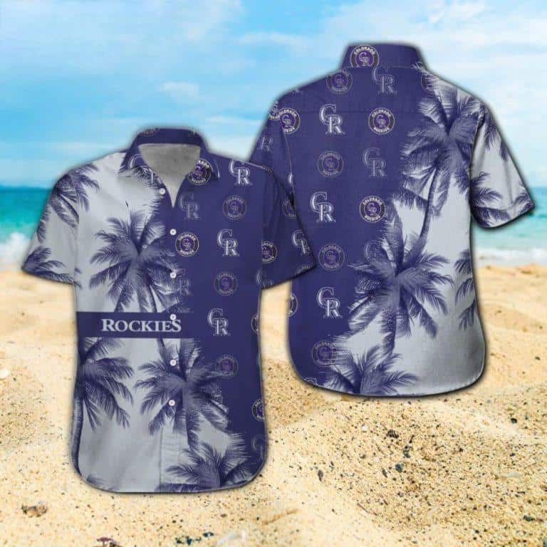 Vintage MLB Colorado Rockies Hawaiian Shirt Palm Trees For Summer Lovers