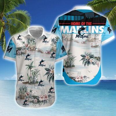 MLB Miami Marlins Hawaiian Shirt Aloha Landscape Summer Lovers Gift