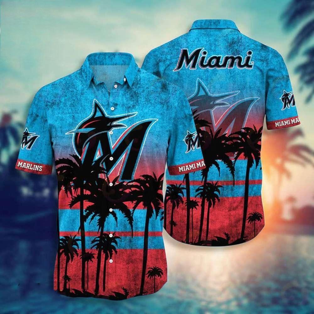 Vintage MLB Miami Marlins Hawaiian Shirt Aloha Sunset Summer Gift