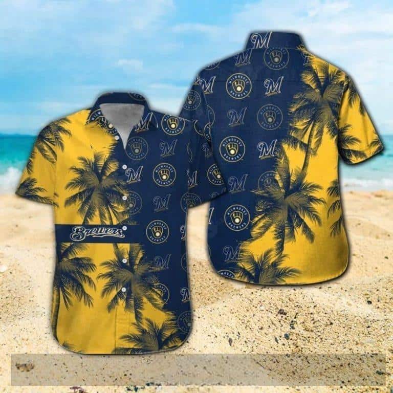 MLB Milwaukee Brewers Hawaiian Shirt Aloha Palm Trees Gift For Summer Lovers