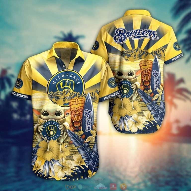MLB Milwaukee Brewers Hawaiian Shirt Baby Yoda Aloha Beach Gift For Friends