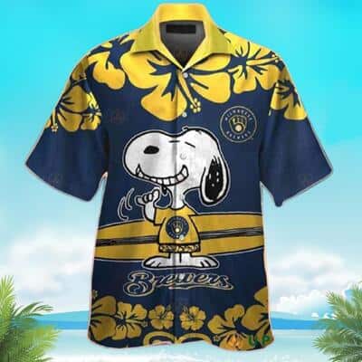 MLB Milwaukee Brewers Hawaiian Shirt Cool Aloha Snoopy Funny Gift For Beach Trip