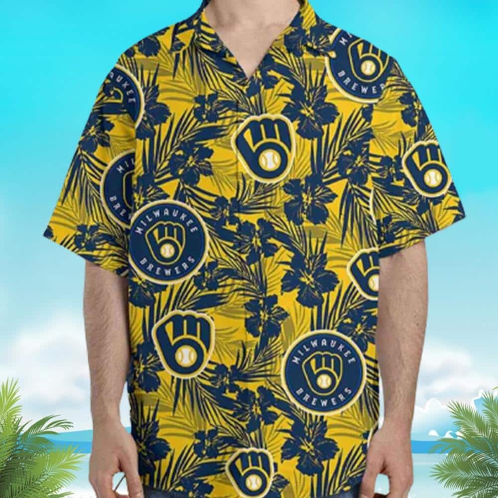 Aloha MLB Milwaukee Brewers Hawaiian Shirt Lush Flora Beach Lovers Gift