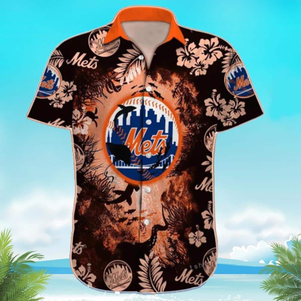 MLB New York Mets Hawaiian Shirt Vivid Ocean World And Hawaiian Tropical Plants Pattern Gift For Beach Trip