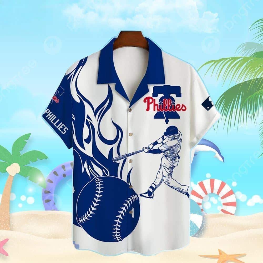 MLB Philadelphia Phillies Hawaiian Shirt Enthusiastic Baseball Players With Stadium Pattern Beach Gift For Baseball Lovers