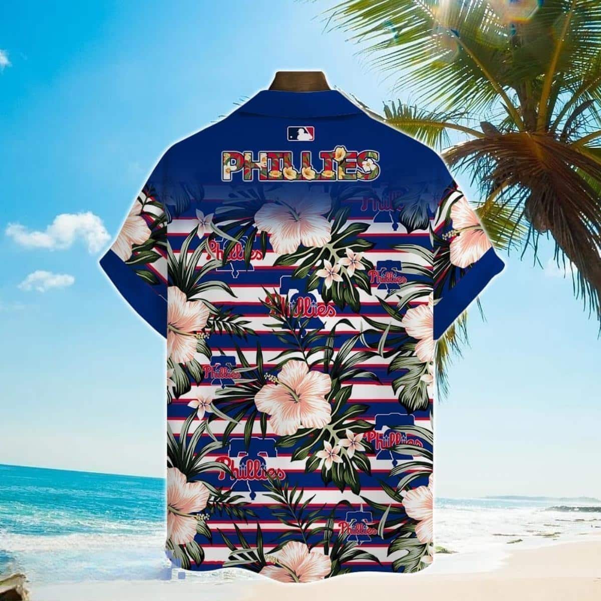 Aloha MLB Philadelphia Phillies Hawaiian Shirt Simple Hibiscus Plumeria And Palm Leaves Pattern Gift For Beach Trip