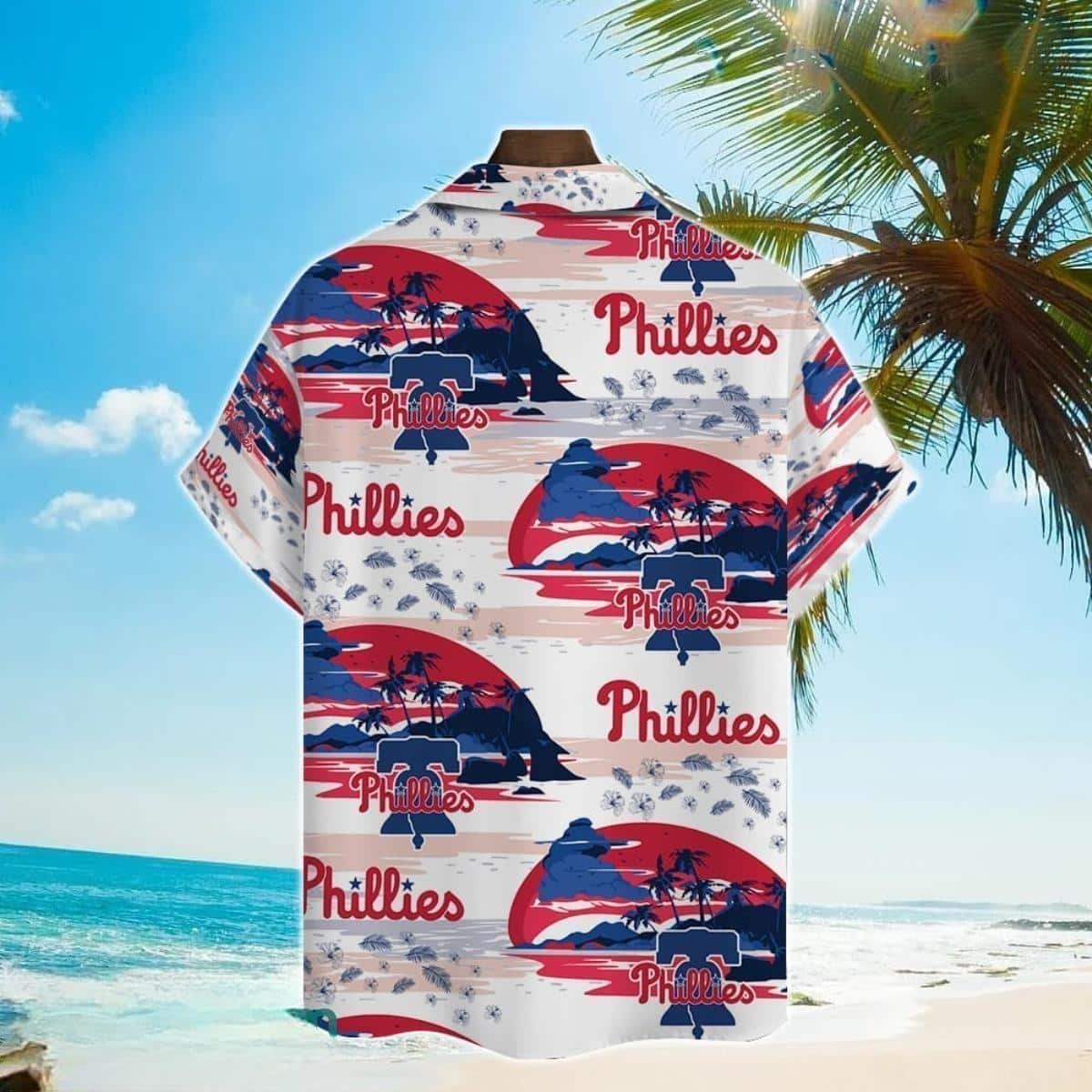 MLB Philadelphia Phillies Hawaiian Shirt Breathtaking View Of The Beach At Sunset Pattern Summer Beach Gift