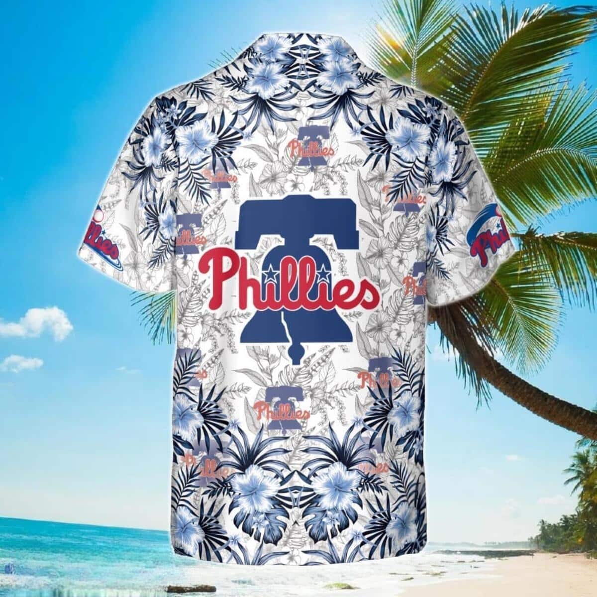 MLB Philadelphia Phillies Hawaiian Shirt Blue Hibiscus And Diverse Plants Pattern Best Beach Gift