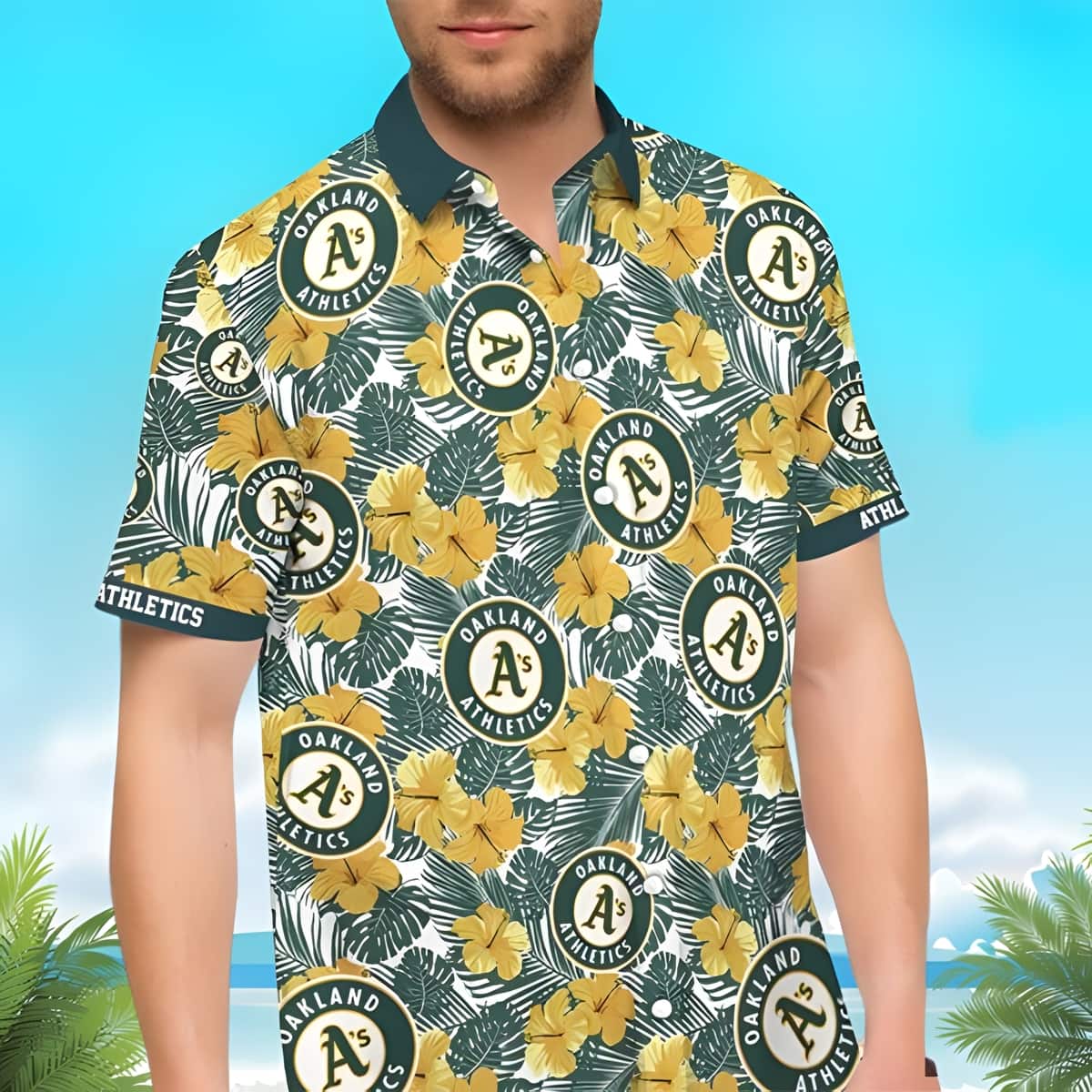 MLB Oakland Athletics Hawaiian Shirt Colorful Tropical Bloom Best Gift For MLB Fans