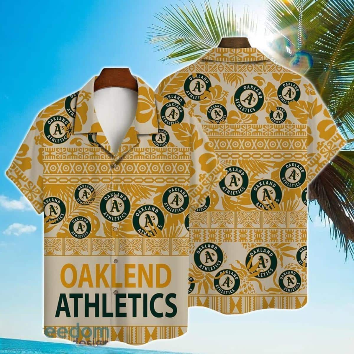 MLB Oakland Athletics Hawaiian Shirt Classic Aloha Pattern Gift For Beach Trip