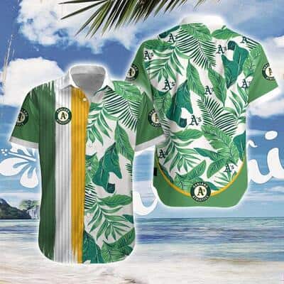MLB Oakland Athletics Hawaiian Shirt Unique Palm Leaves Pattern Beach Gift For Him