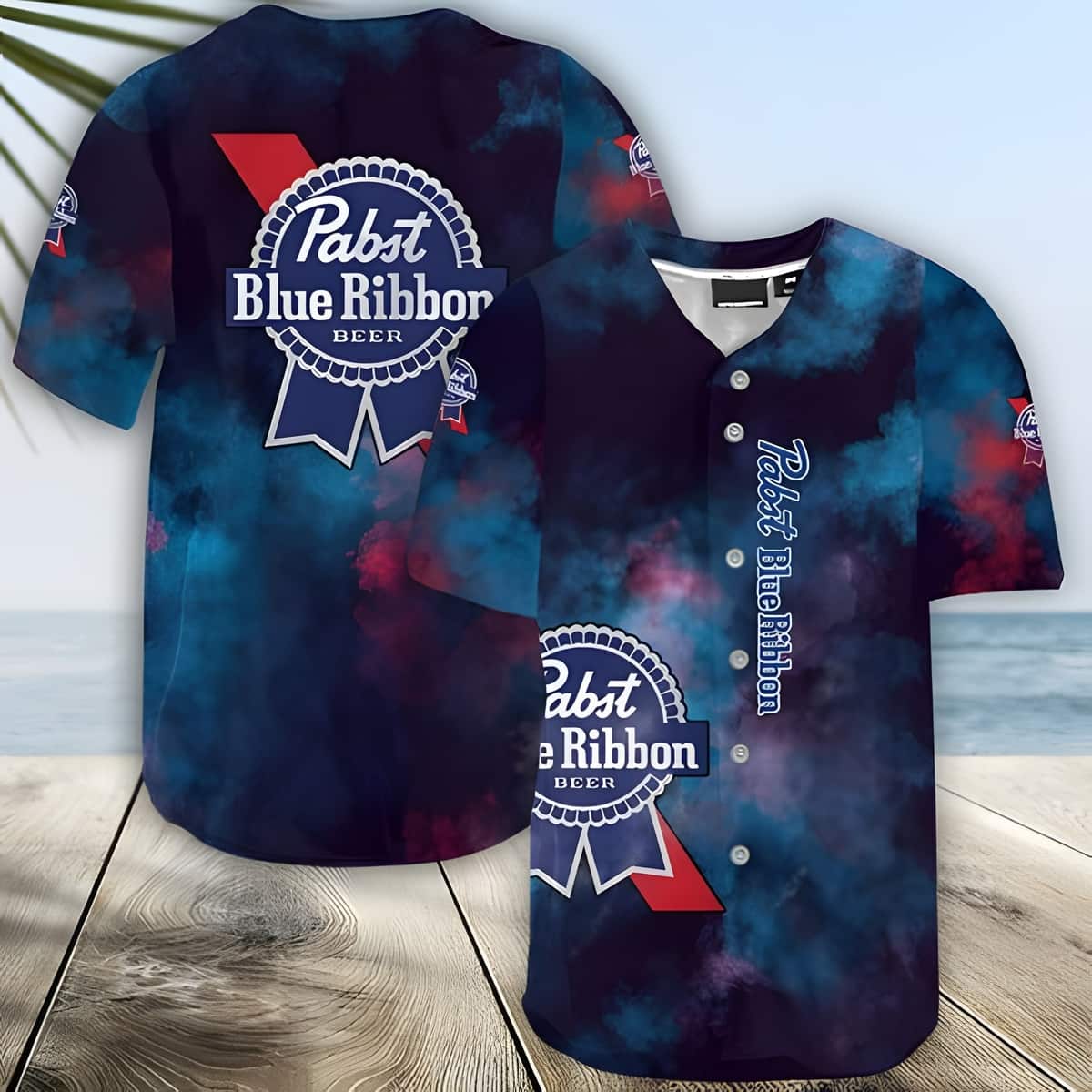 Pabst Blue Ribbon Baseball Jersey Clolor Splash Gift For Beer Lovers