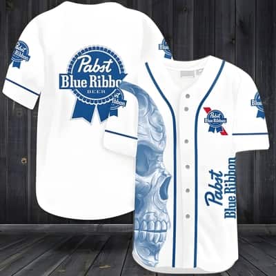 Vintage Skull Pabst Blue Ribbon Baseball Jersey Gift For Beer Lovers